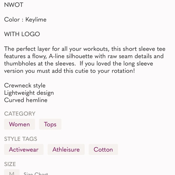 Free People! FP Movement Breezy Tempo Short Sleeve Tee NWOT! - Picture 5 of 5